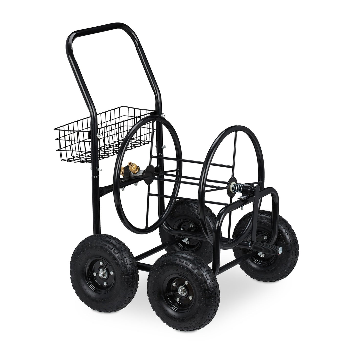 Black 4 Wheel Hose Trolley