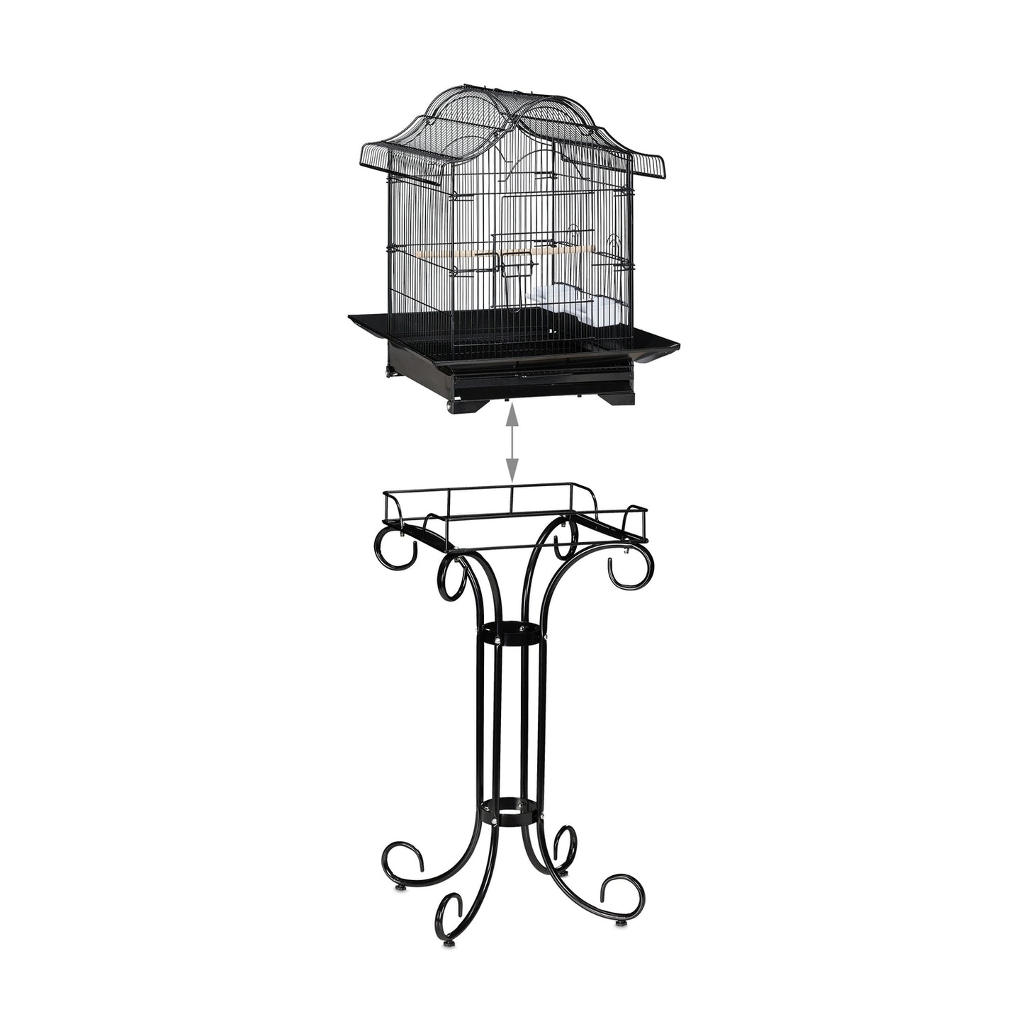Black Bird Cage with Stand