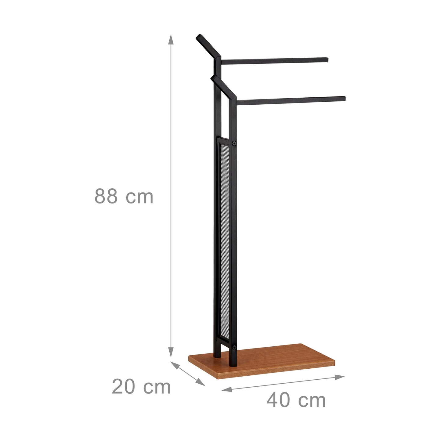 Black Double Rail Towel Rack