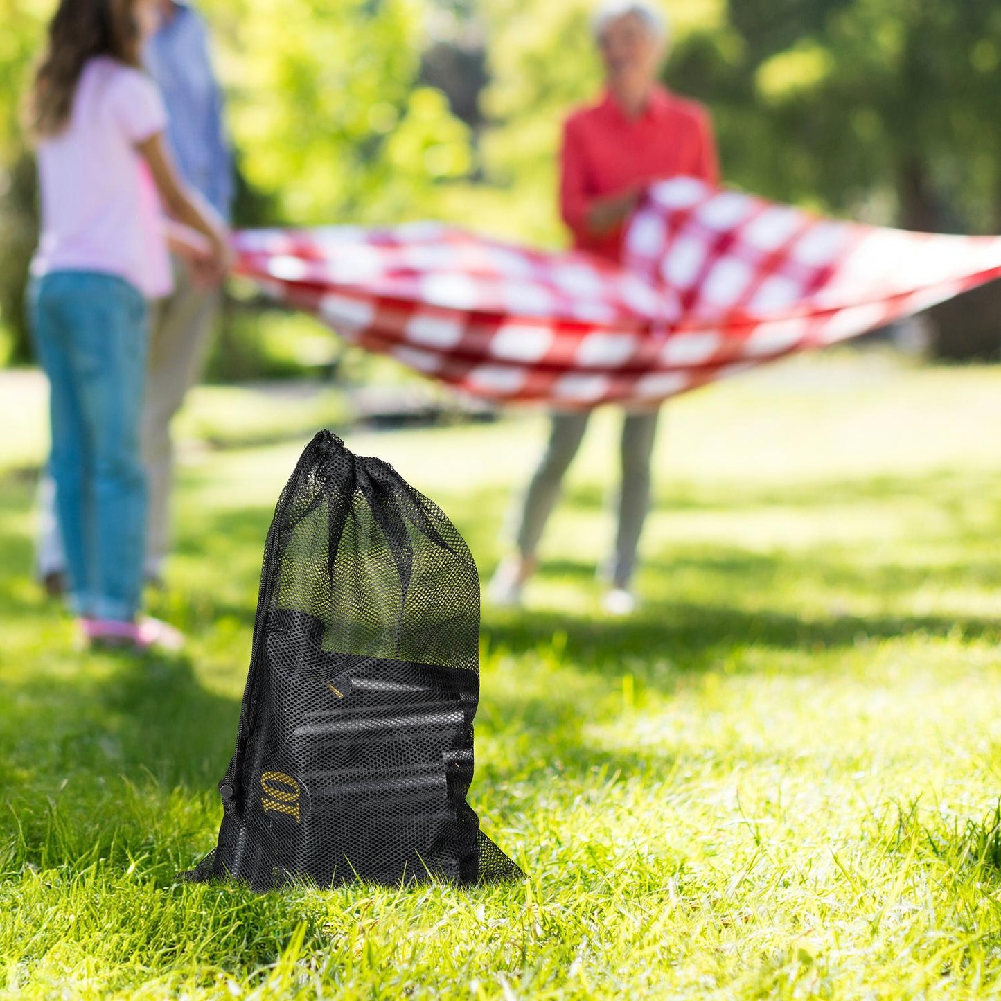 Black Kubb game with bag