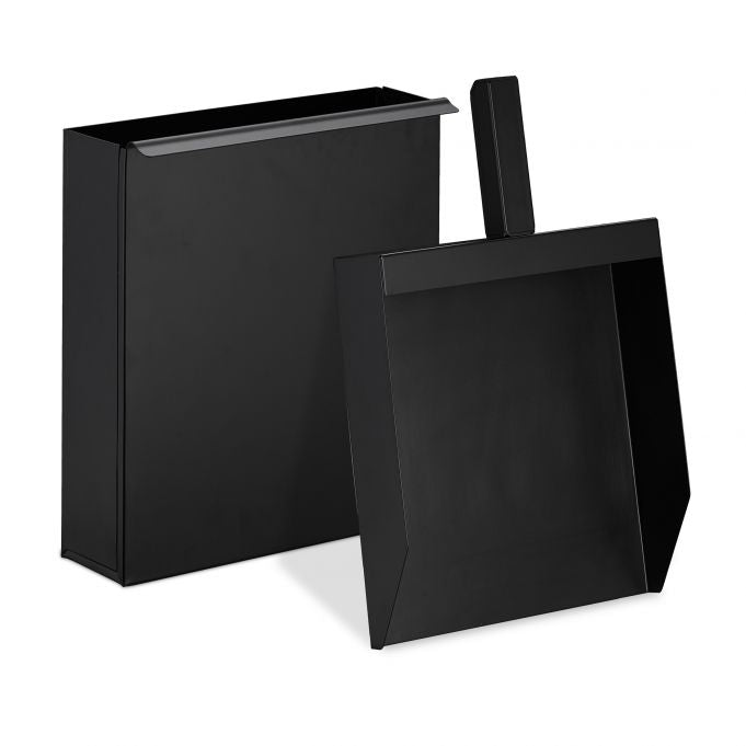 Black Narrow Ash Bucket with a Shovel