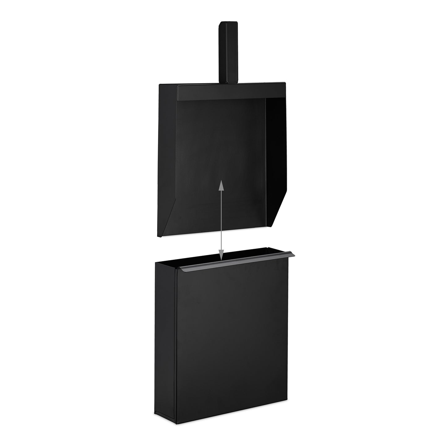 Black Narrow Ash Bucket with a Shovel