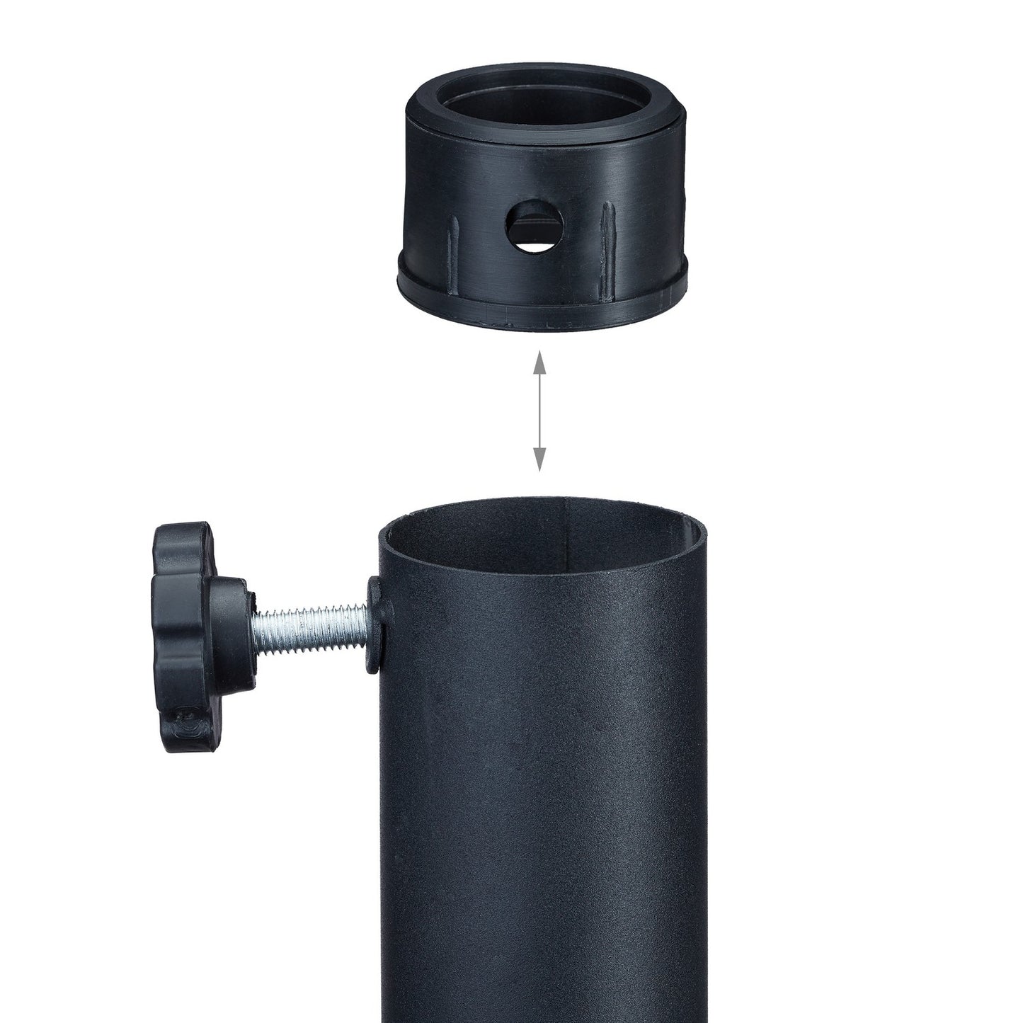 Black Parasol Stand with Rose Pattern