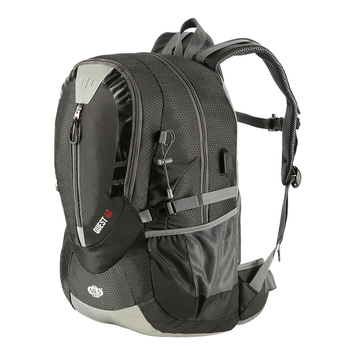 Black Quest Backpack, Durable and Spacious, Nils Camp