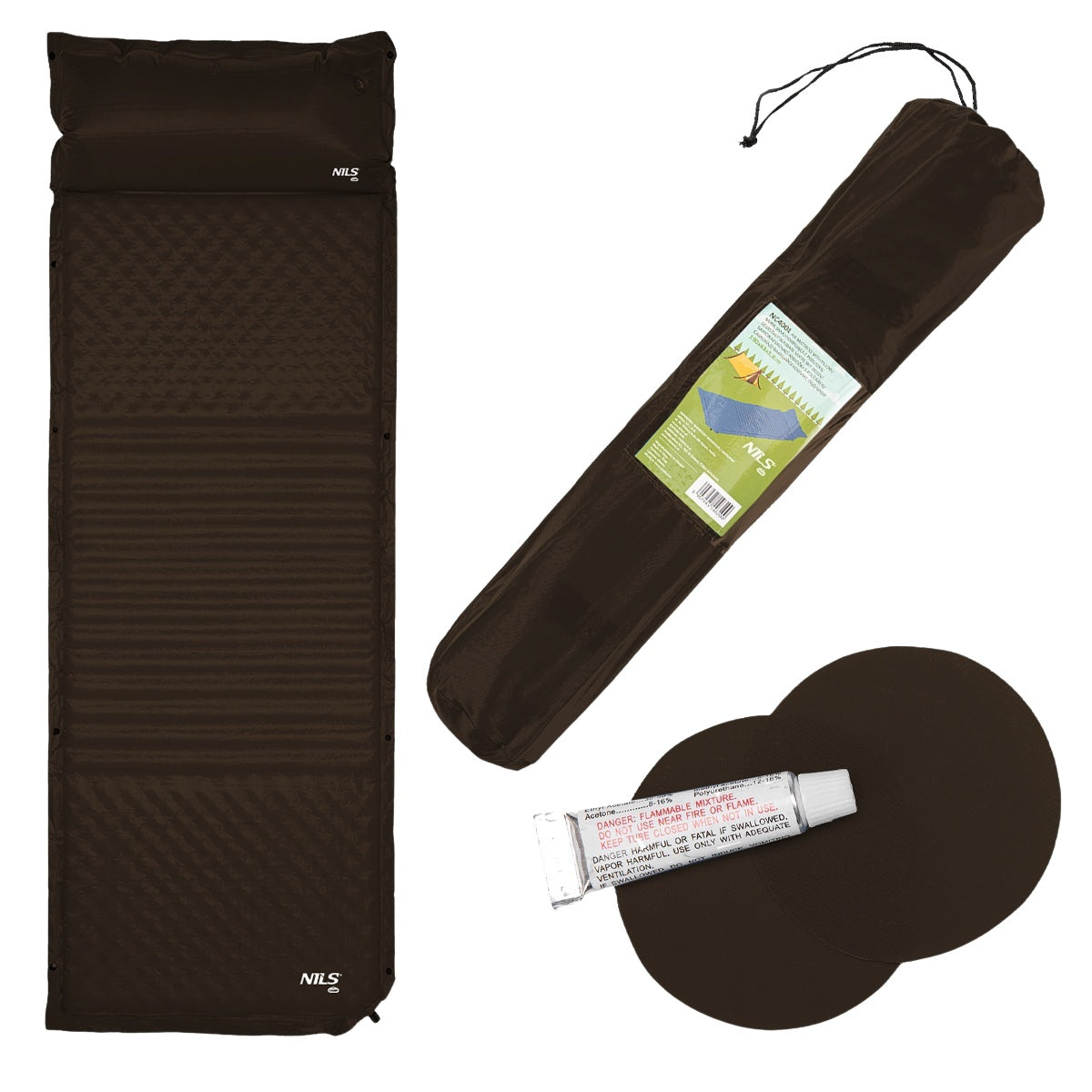 Black Self-Inflating Camping Mat, Compact & Portable