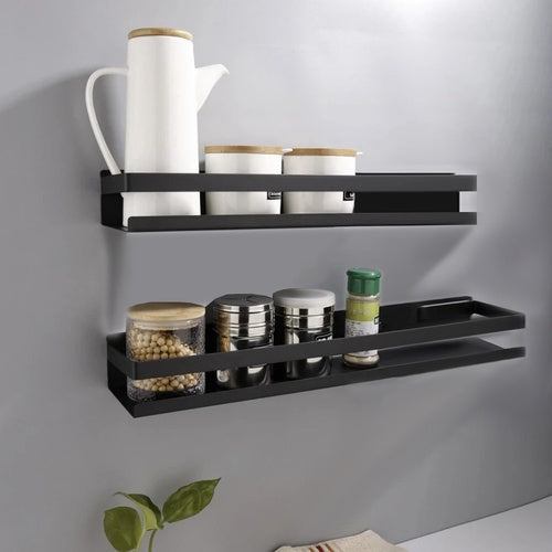 Black Stainless Steel Bathroom Shelf – 50cm, Easy Install