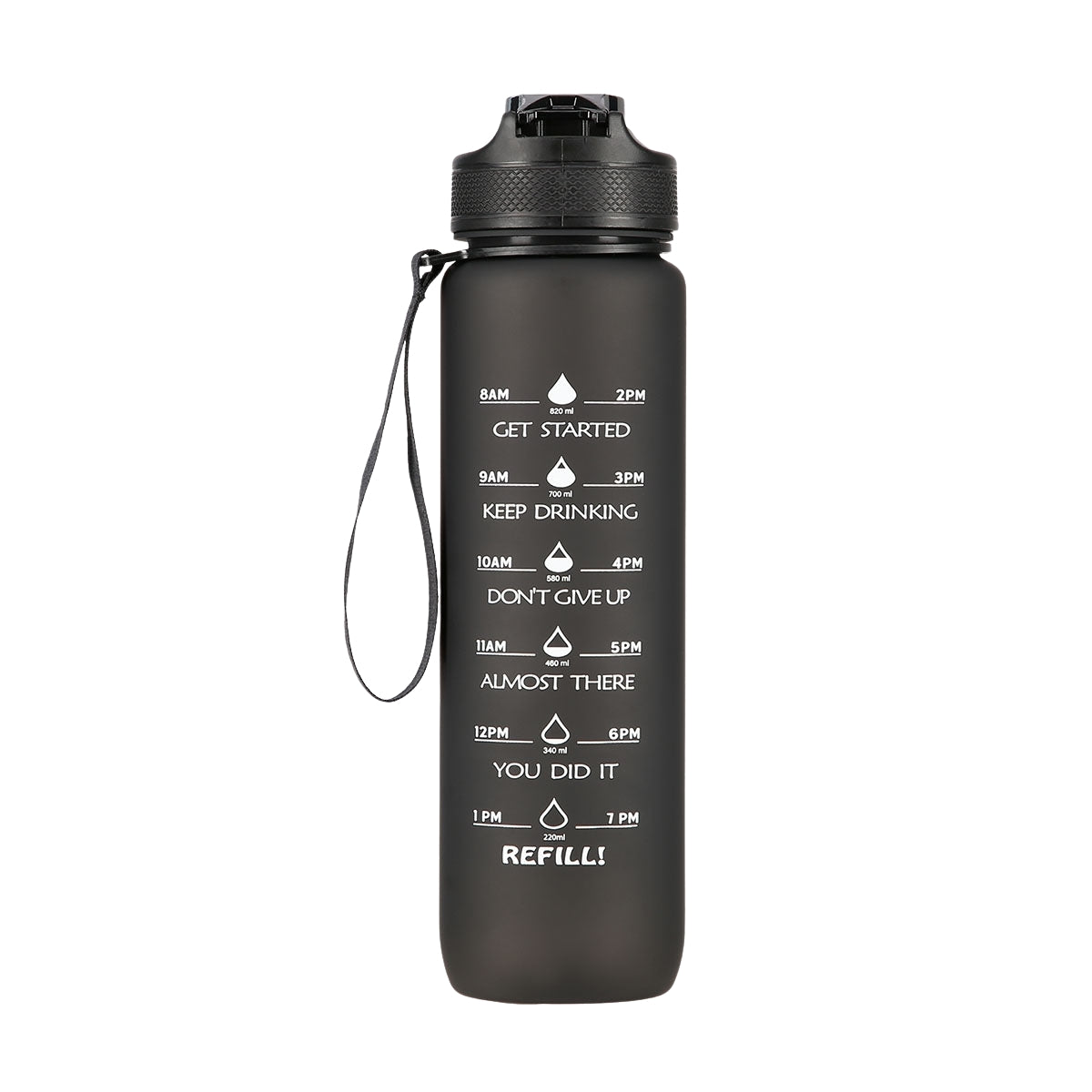 Black Tritan Water Bottle – Durable, BPA-Free, 750ml