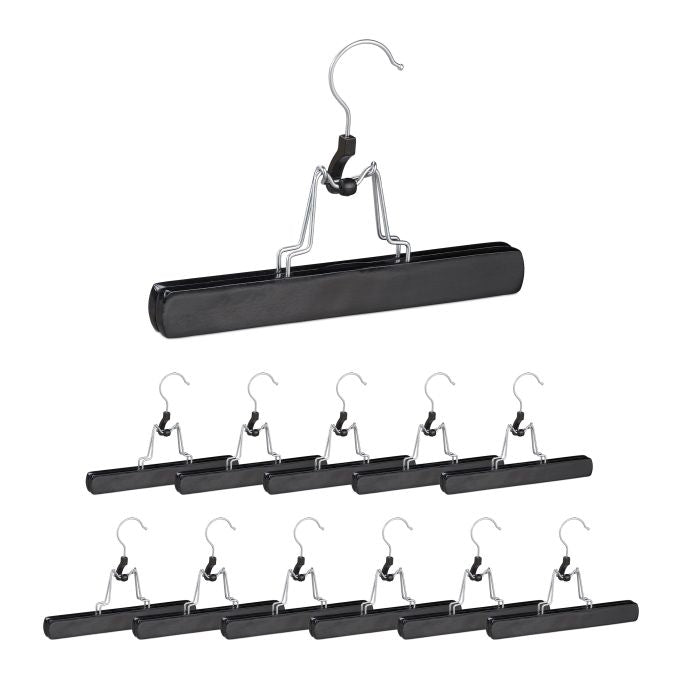 Black Trouser Hanger Pack of 12