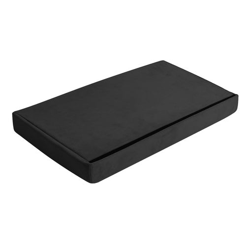Black Velvet Pouf, 60x30x30 cm
