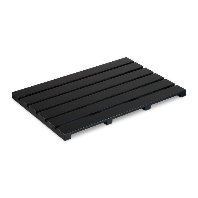 Black bamboo bath mat