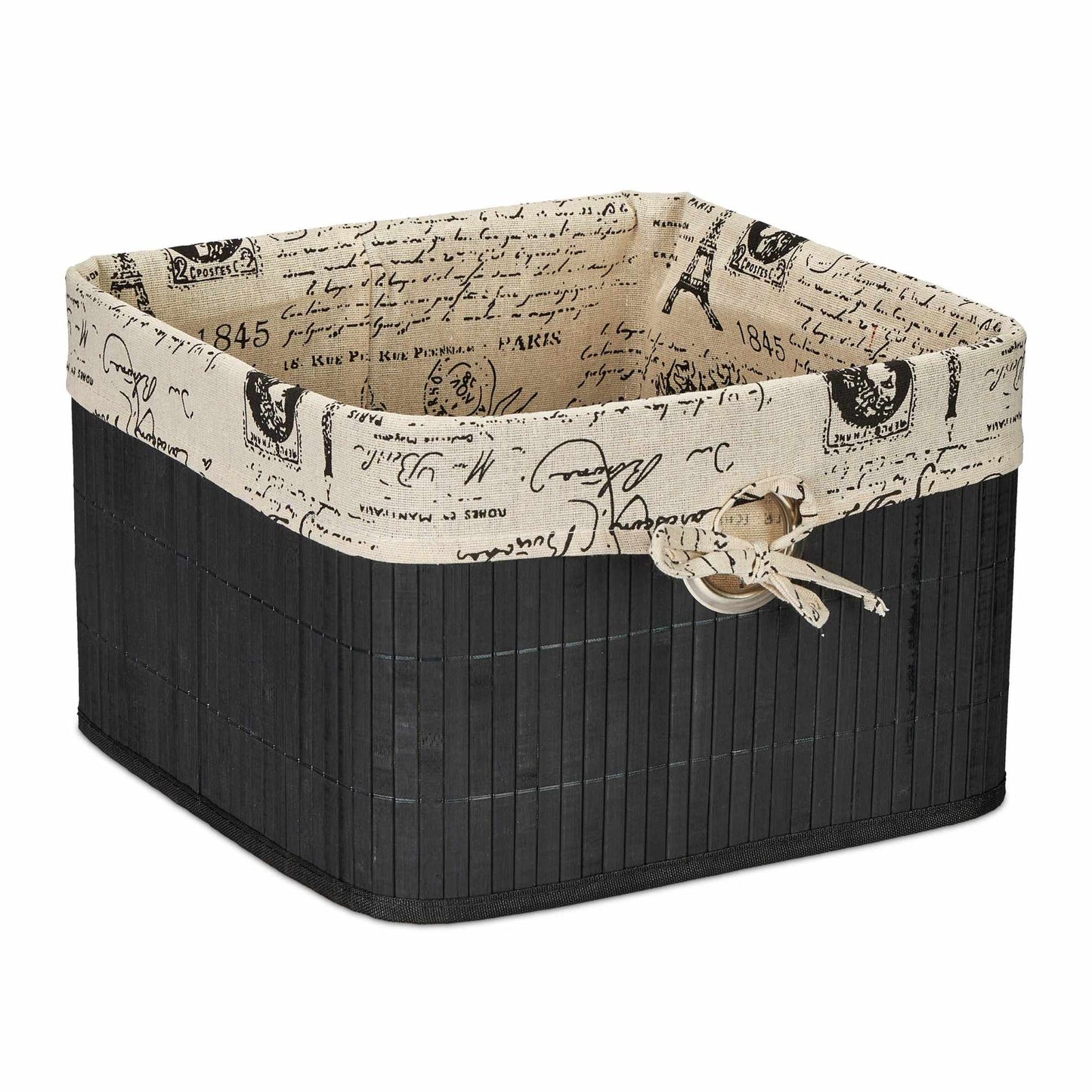 Black bamboo storage basket