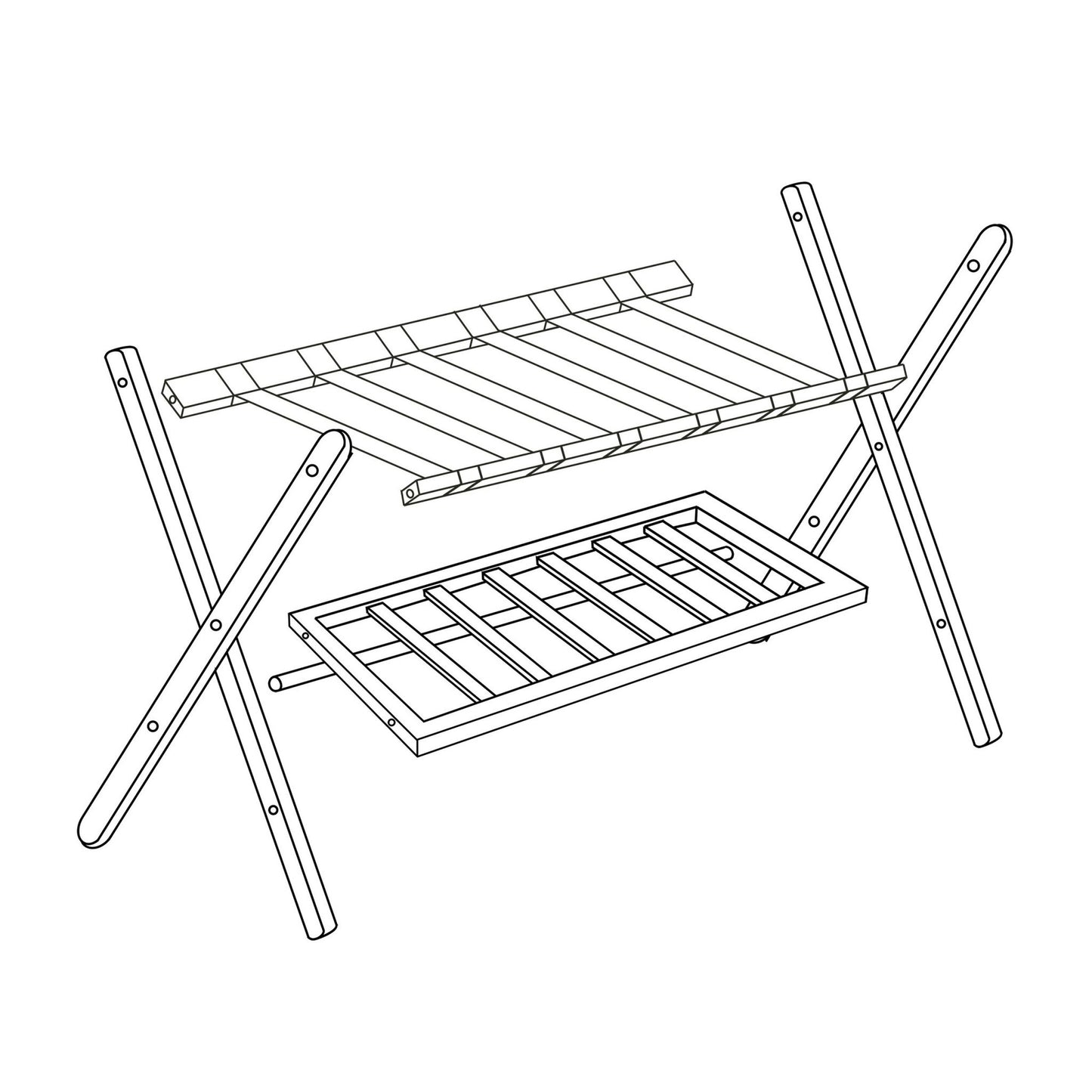 Black bamboo suitcase rack