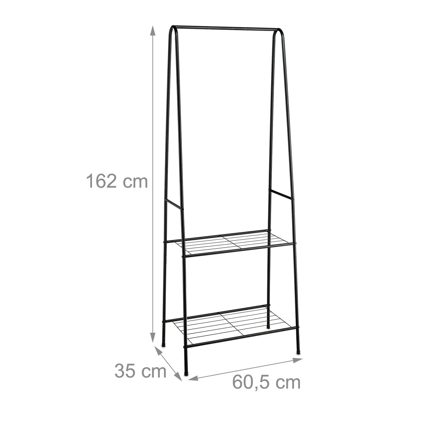 Black clothes hanger 2 shelves