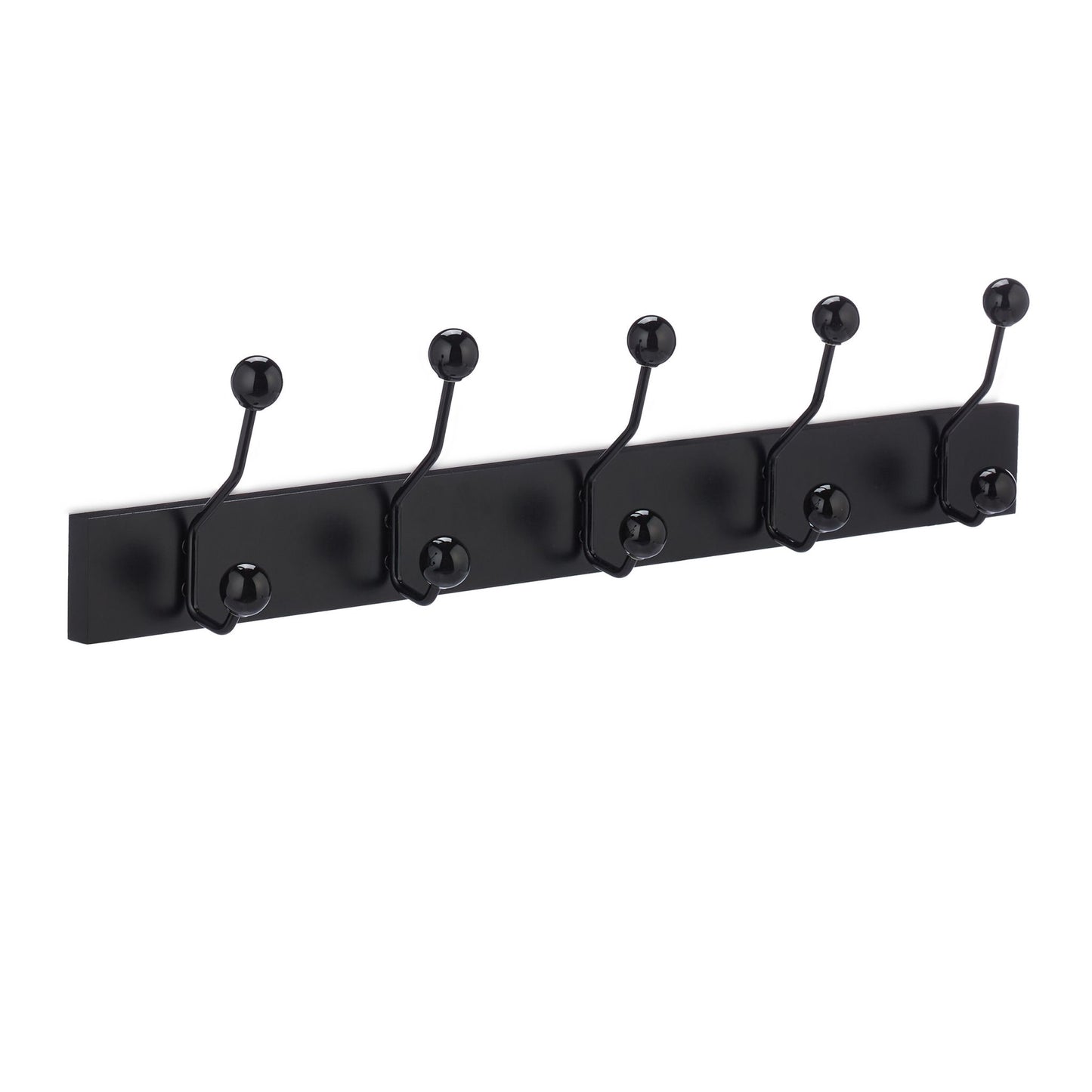 Black coat hanger with 5 hooks