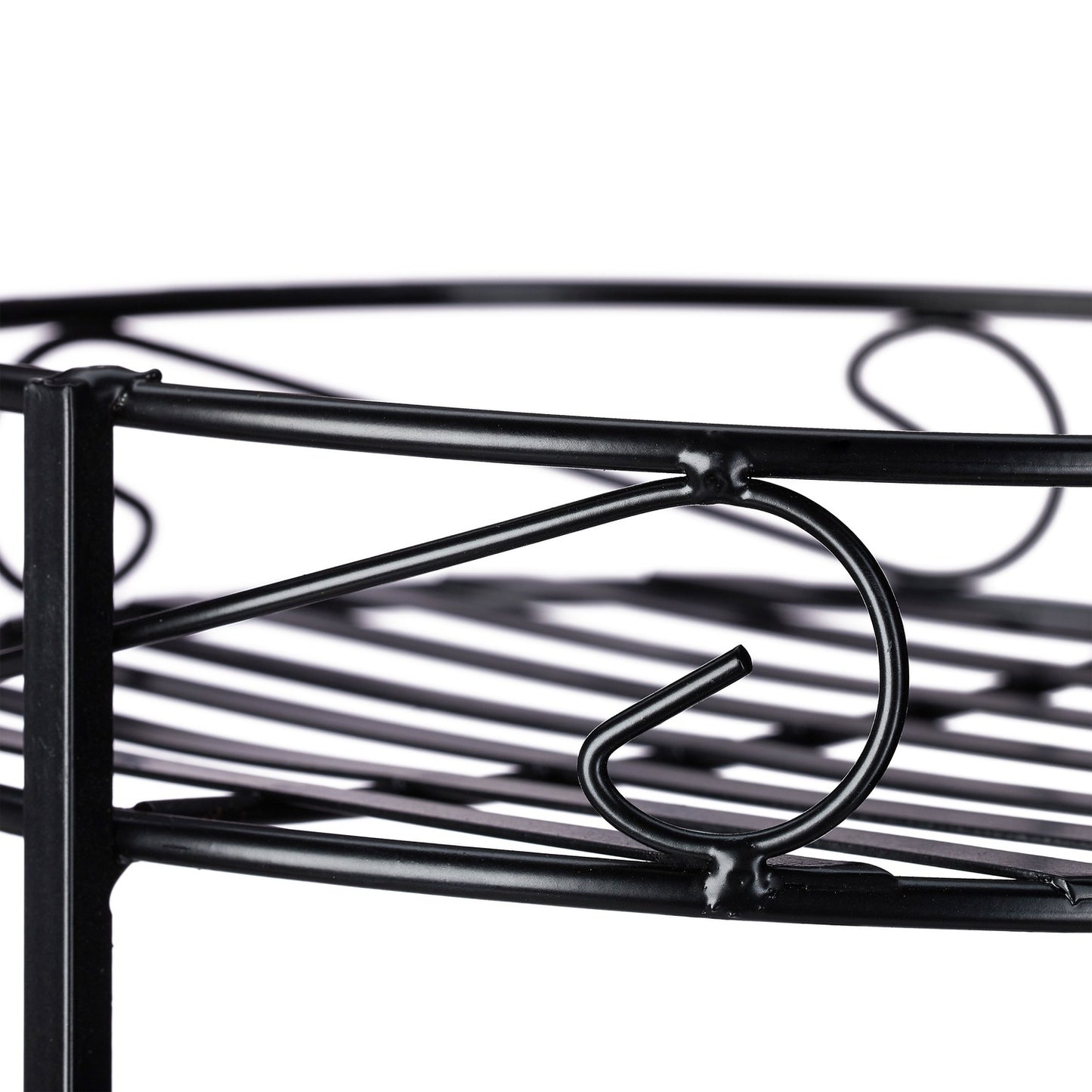 Black flower pedestal in metal