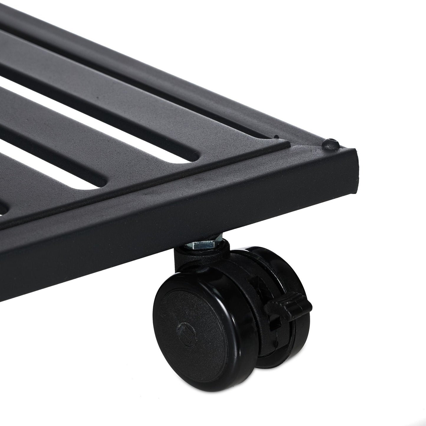 Black flower stand with wheels