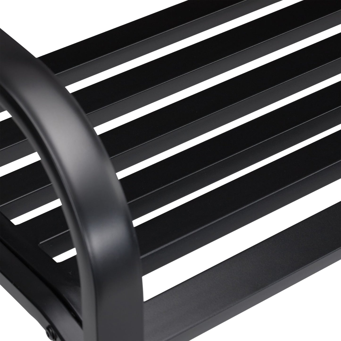 Black garden bench