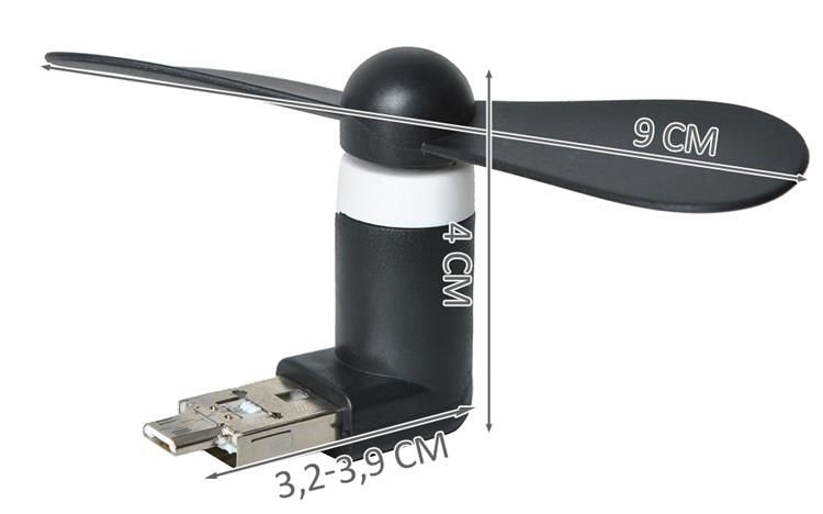Black micro USB fan