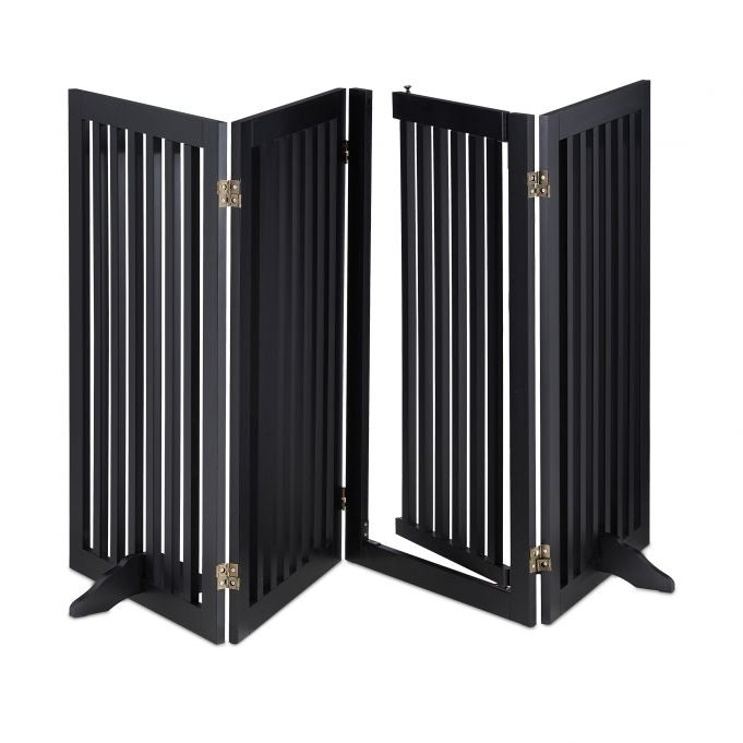 Black security gate with door 92 cm