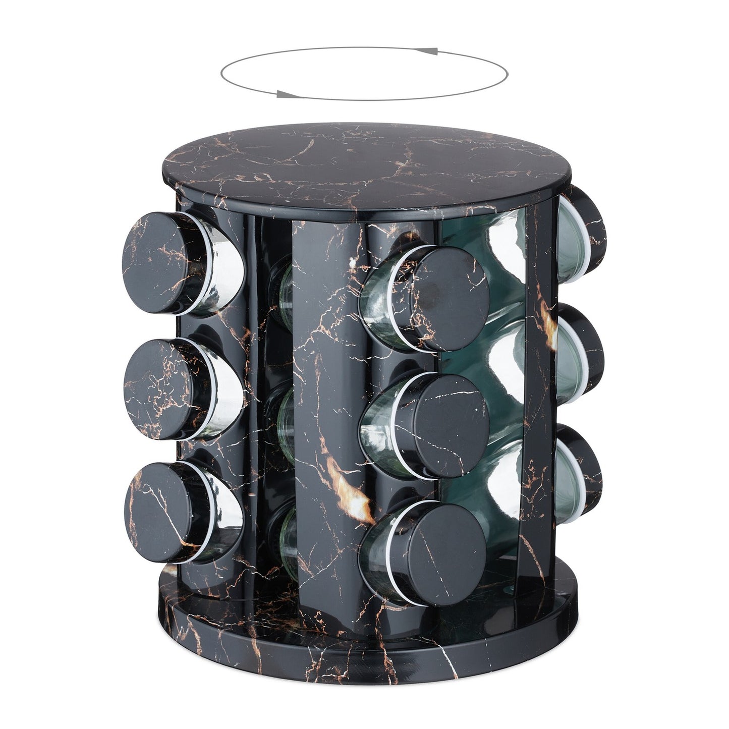 Black spice carousel in marble design
