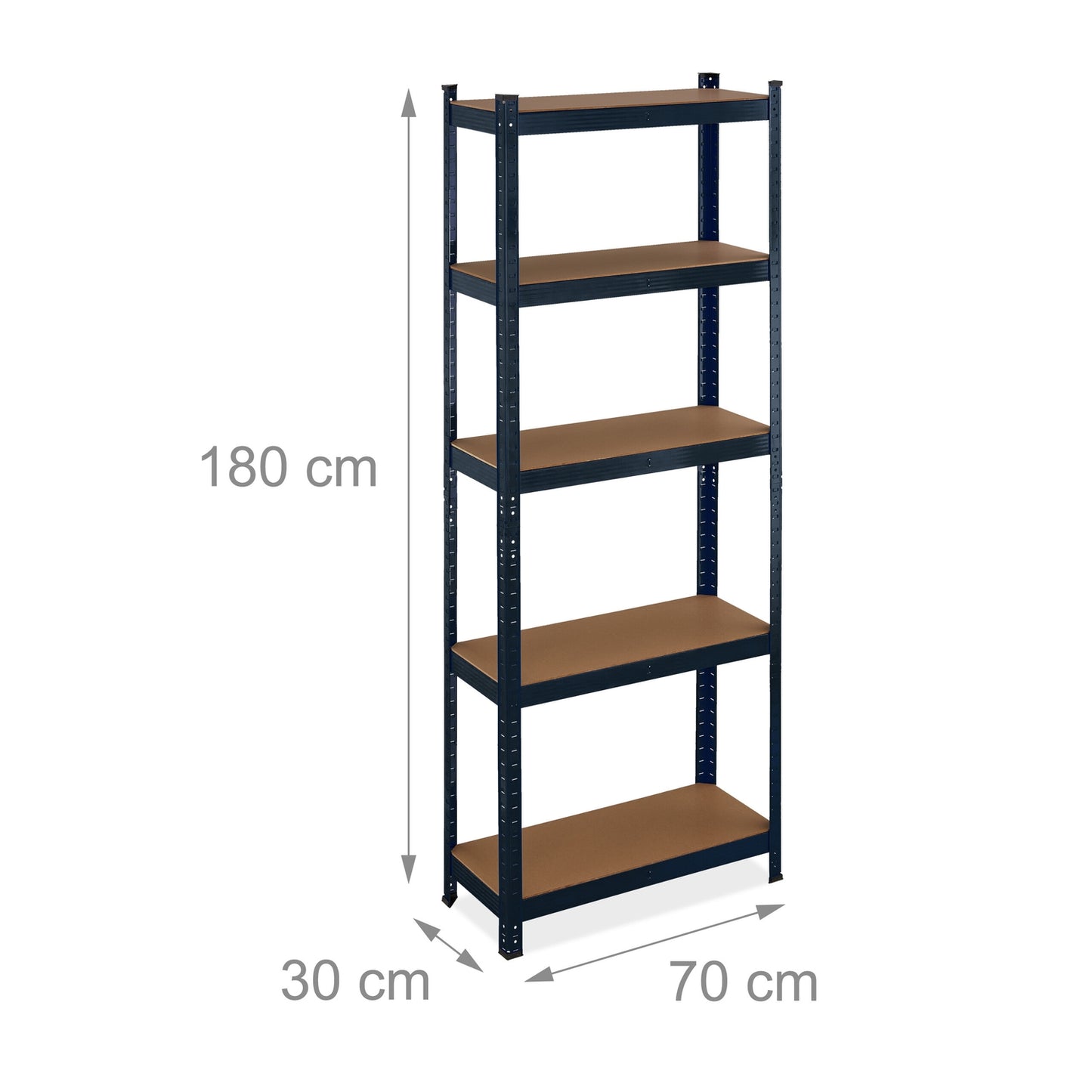 Black sturdy shelves with 5 levels