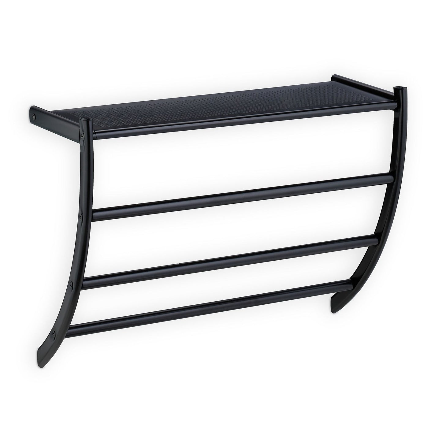 Black towel rail for the wall