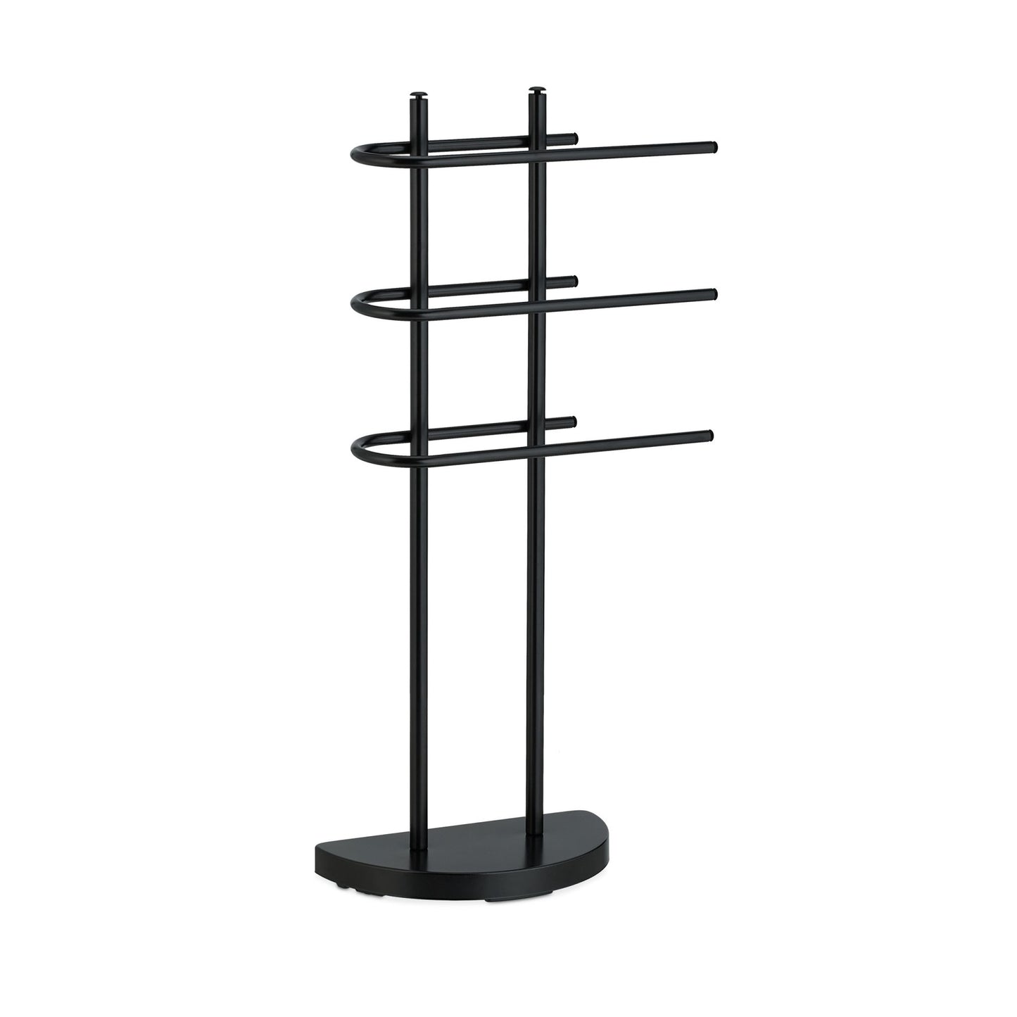 Black towel rail with 3 rails