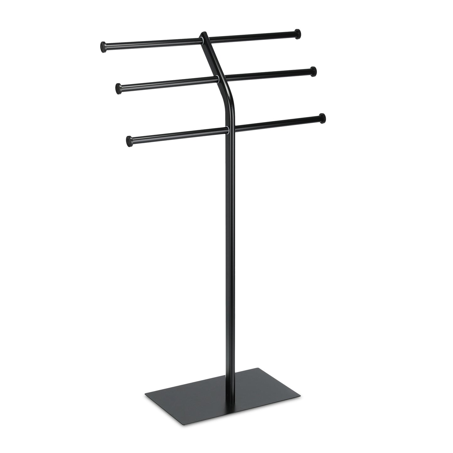 Black towel stand with 3 rails