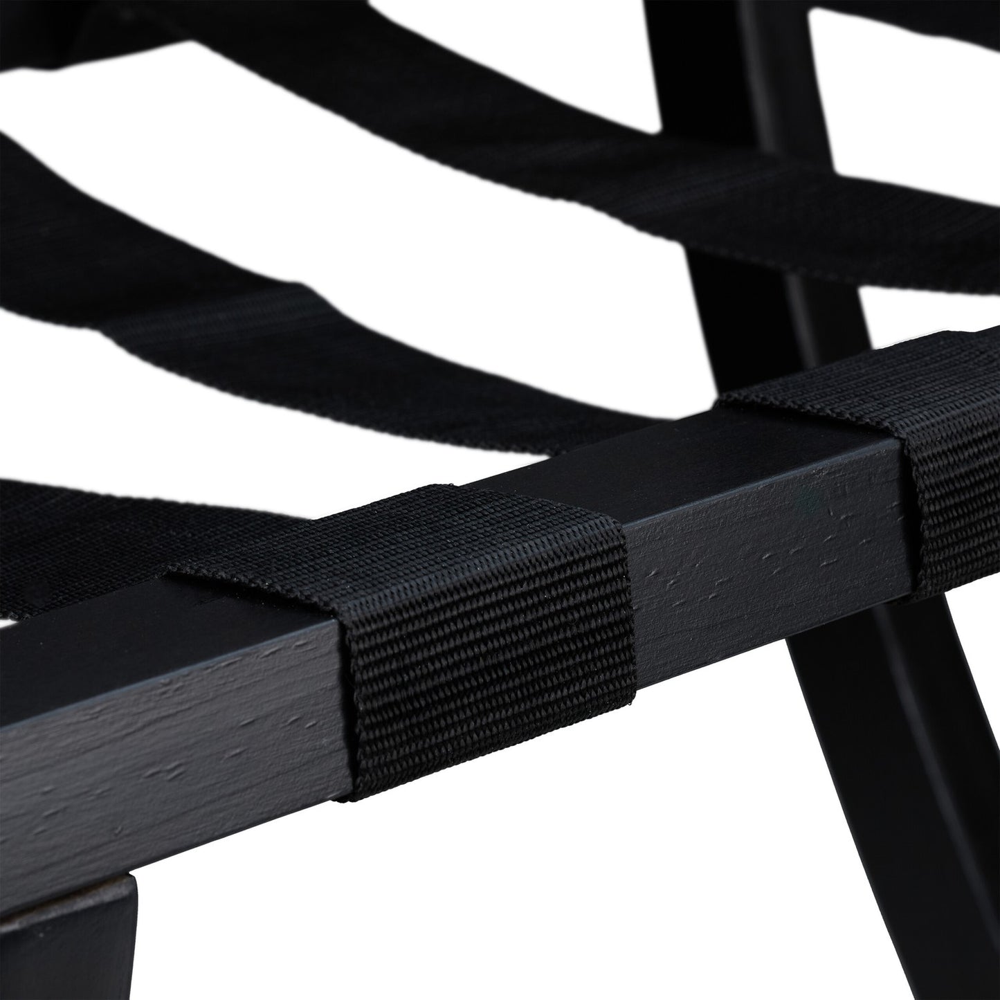 Black trunk rack with wall protection