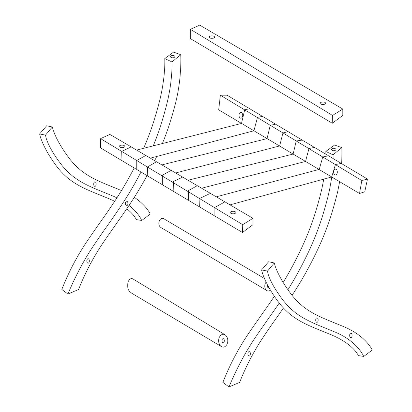 Black trunk rack with wall protection