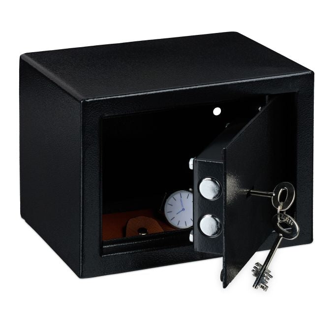 Black wall cabinet with key