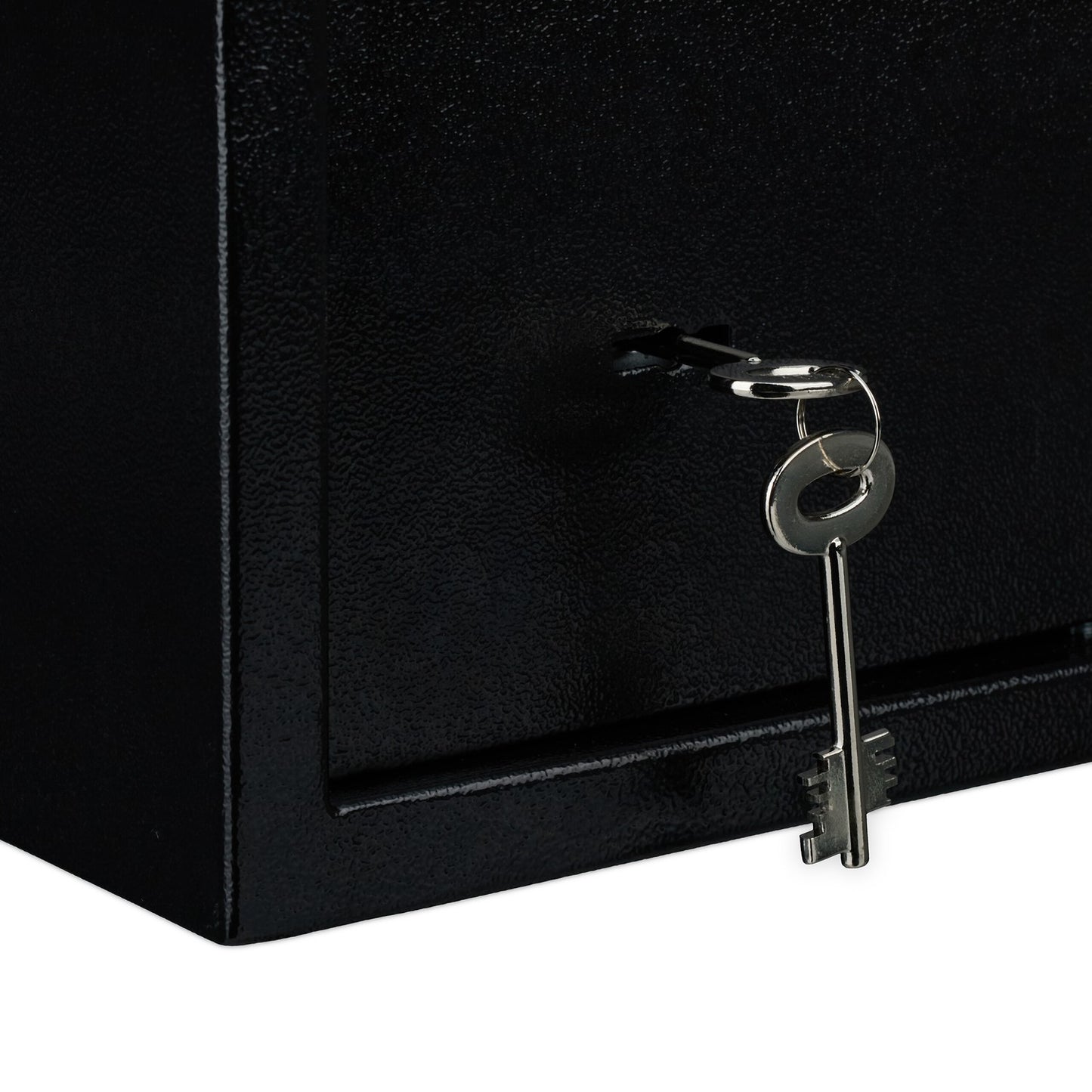 Black wall cabinet with key