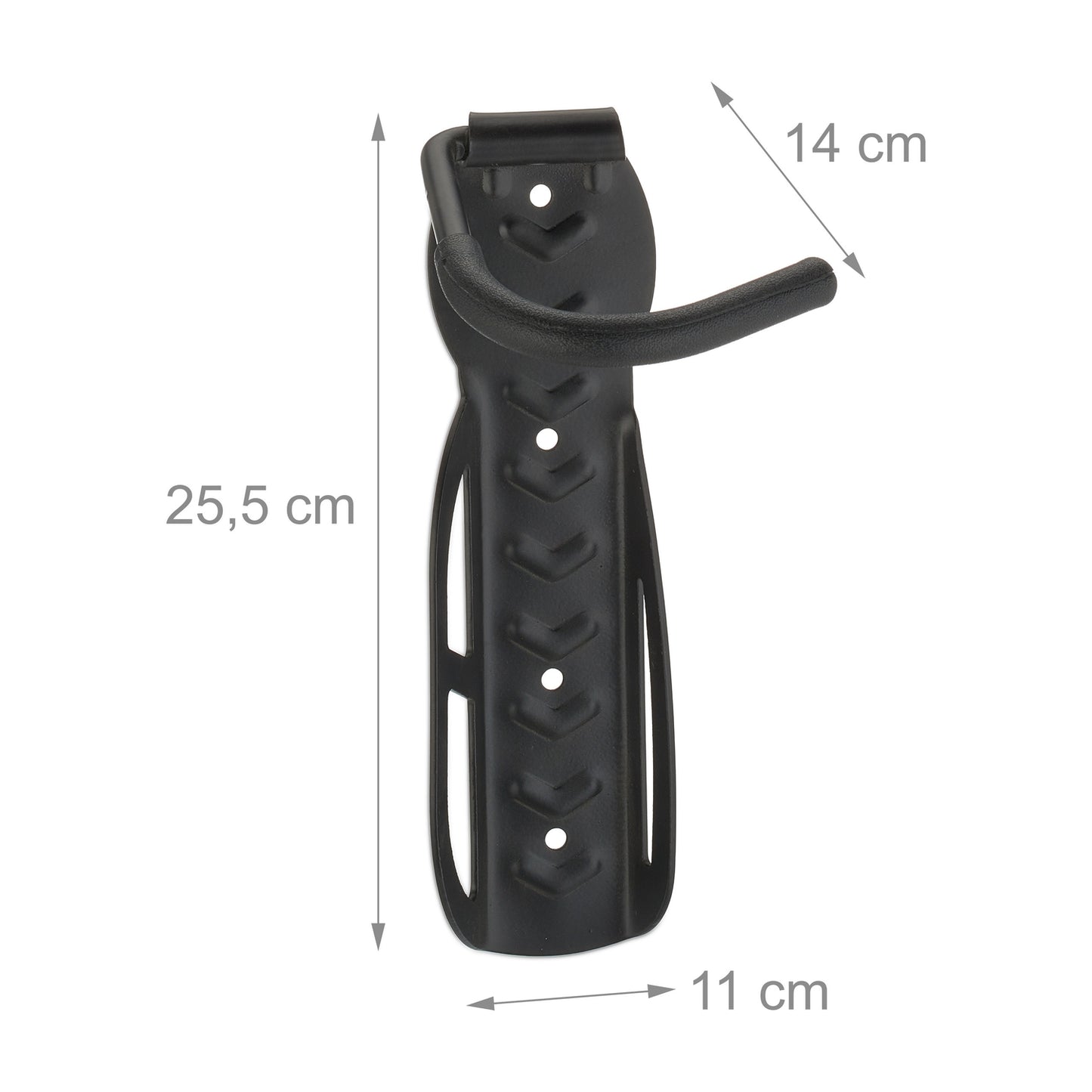 Black wall mount for bicycles - set of 6