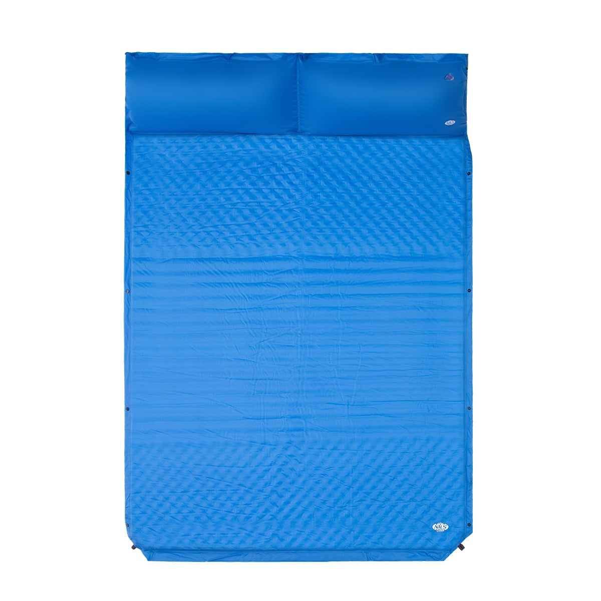 Blue Double Self-Inflating Mat with Pillow, Camping