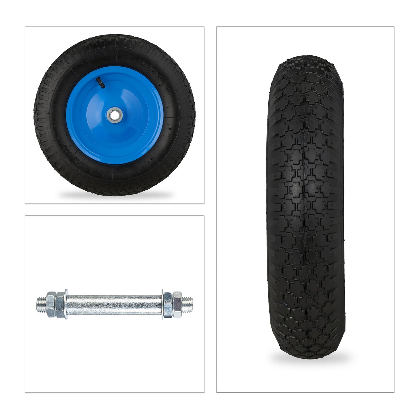 Blue Wheelbarrow Wheel with Axle