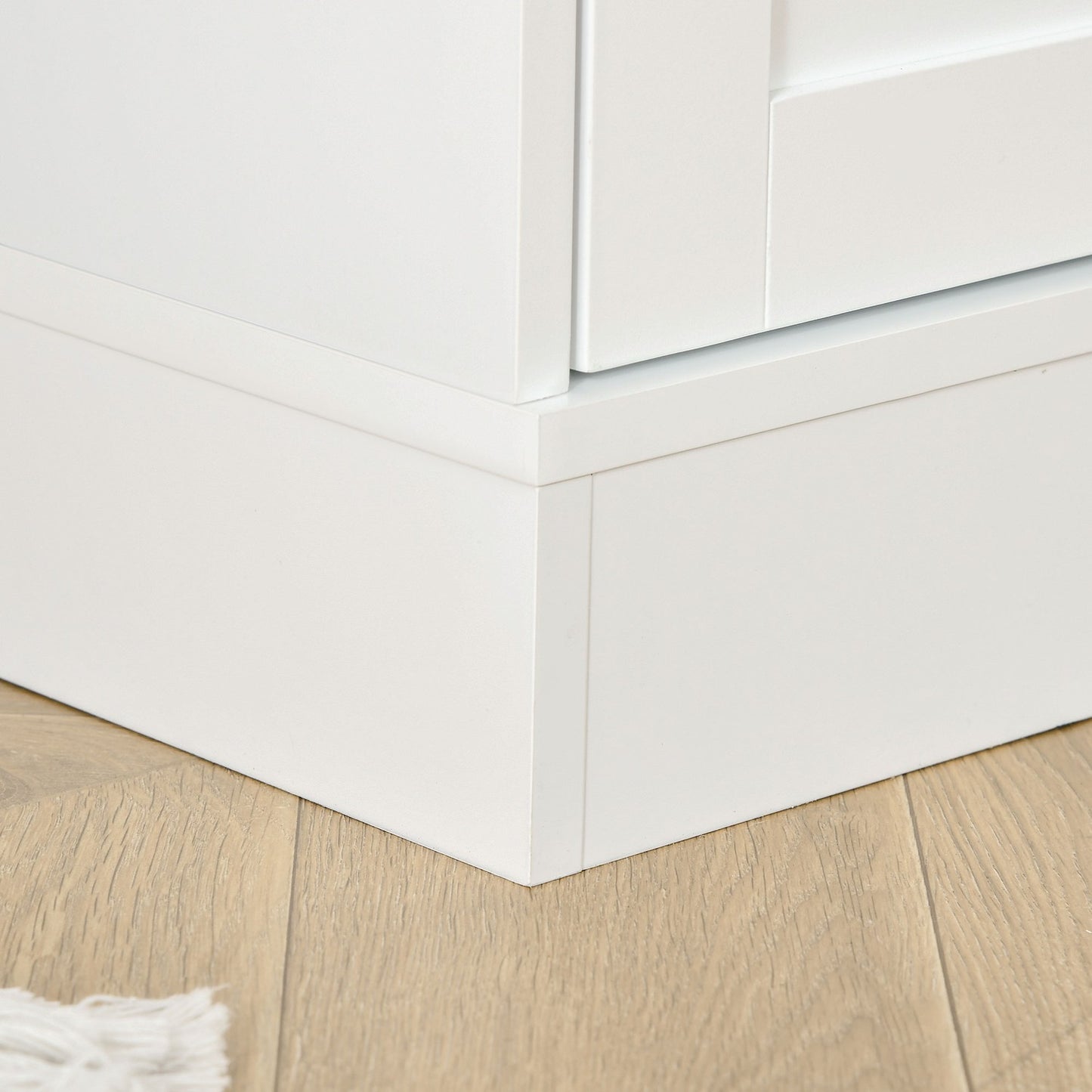 High white bookcase, glass door, 6 compartments
