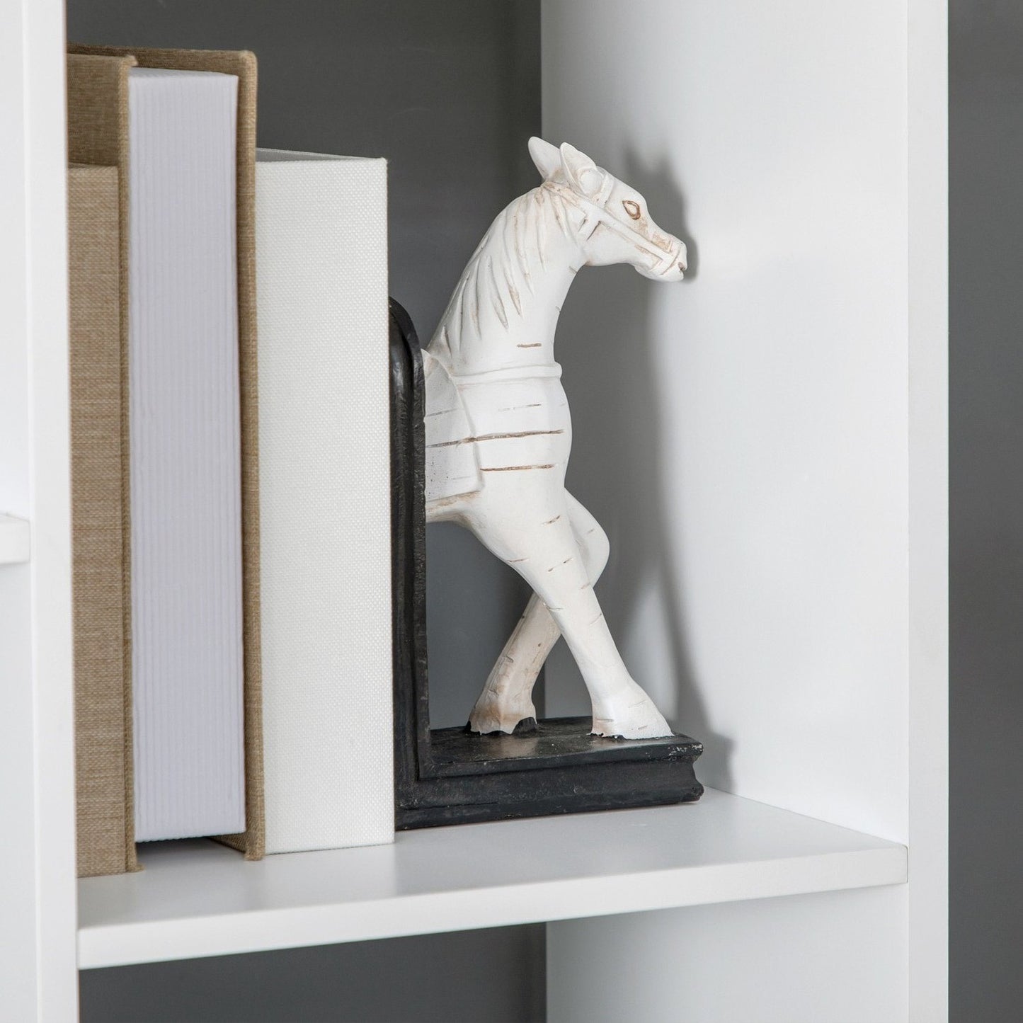 Bookcase with 9 shelves & drawer - anti-tilt, white