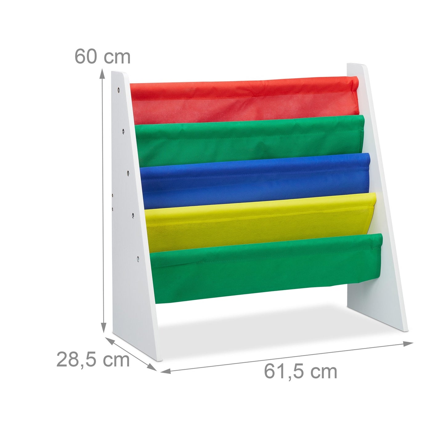 Bookshelf for children with fabric compartment