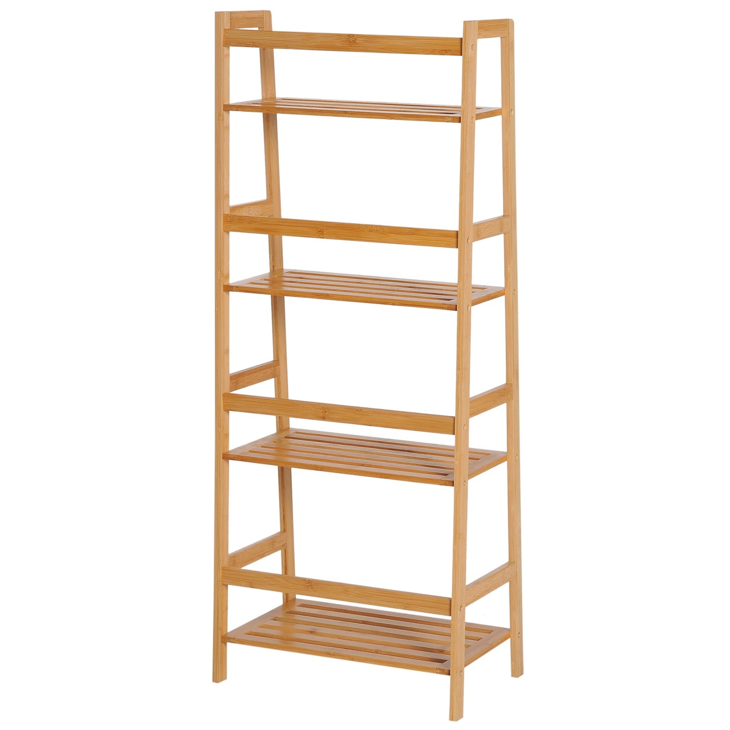Bamboo bookcase, 4-layer storage for living room and office