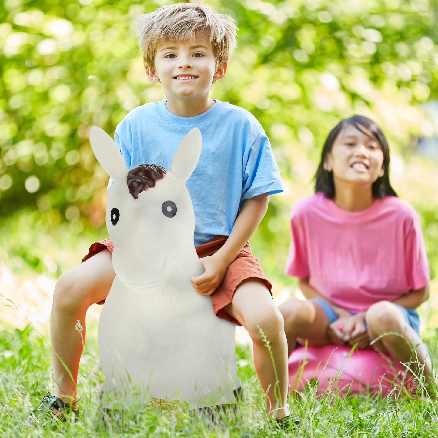 Bouncing animal Horse in white