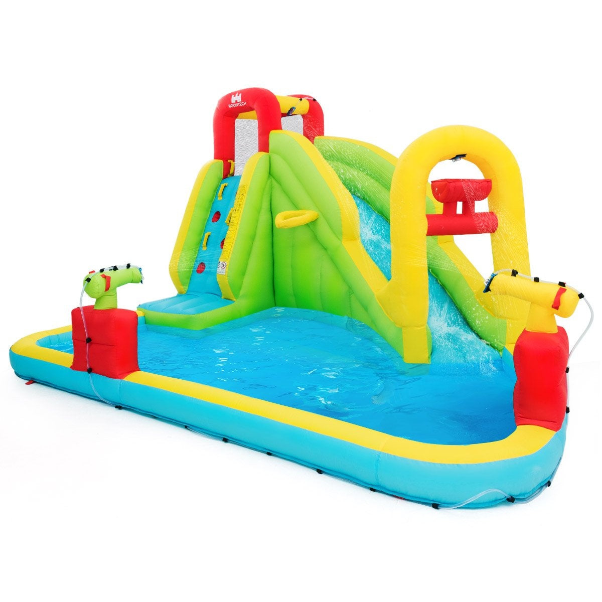 Bouncy Castle Inflatable Play Pool Water Park Paddling Pool with Slide 400 x 335 x 230 cm Colored