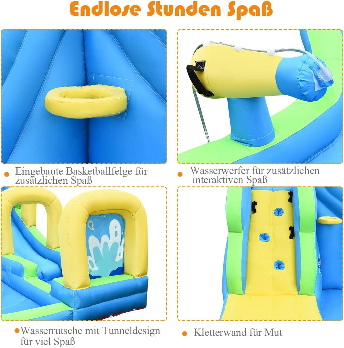 Bouncy Castle Inflatable Water Slide with Blower 478x366x242cm