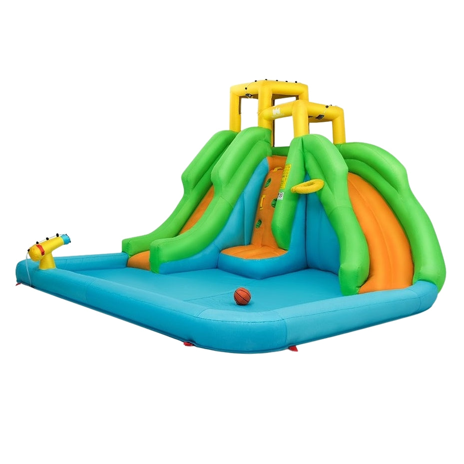 Bouncy Castle Water Park with Two Slides Climbing Wall 400 x 361 x 255 cm (Without Blower)