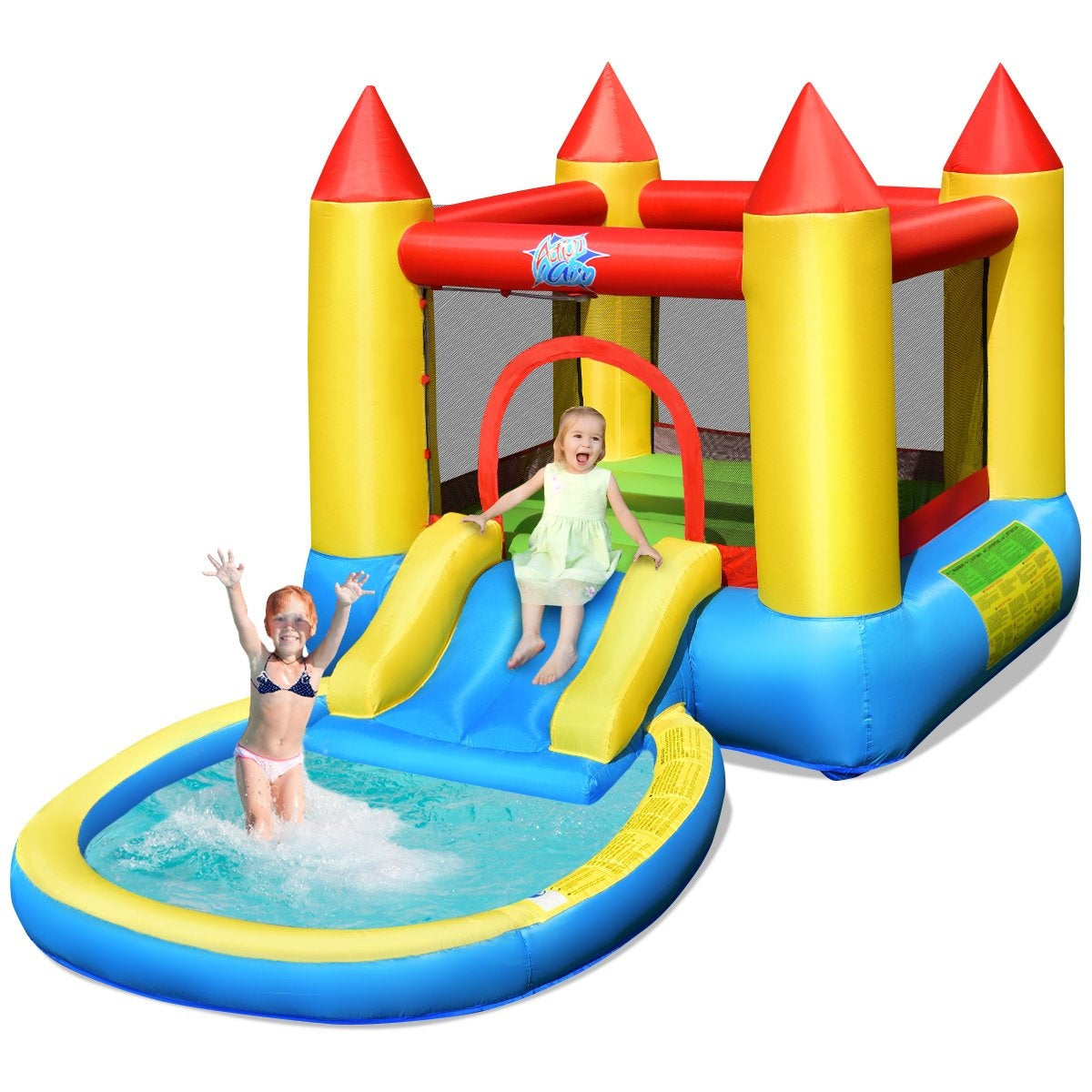 Bouncy castle inflatable jumping castle water park with slide 365 x 200 x 190 cm