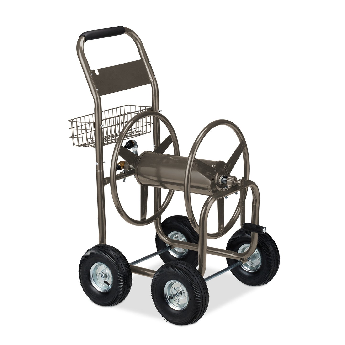 Brown 4 Wheel Hose Trolley