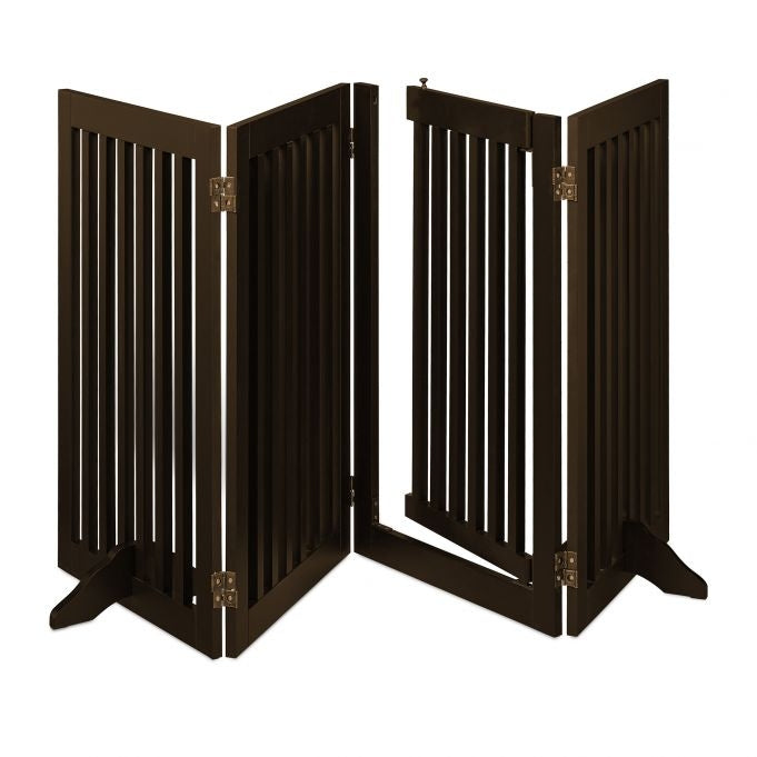 Brown security gate with door 92 cm