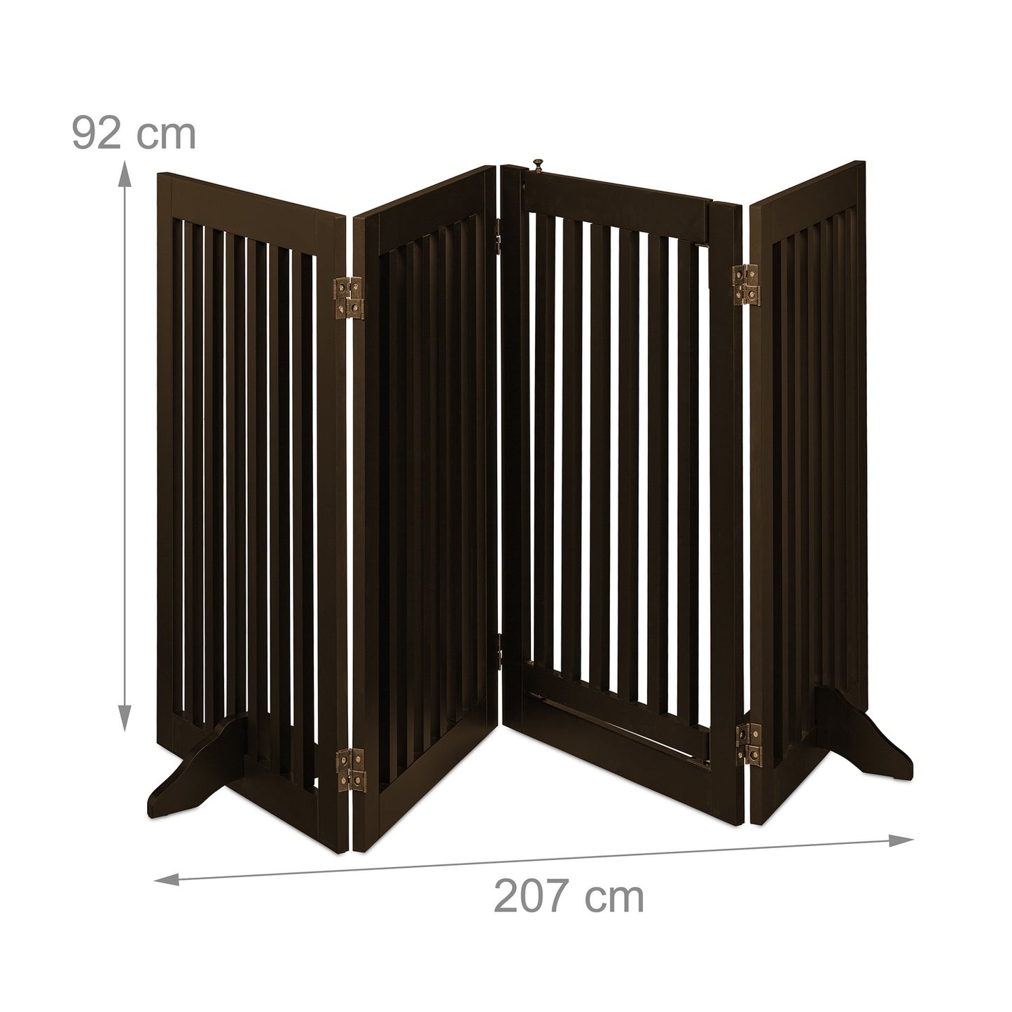 Brown security gate with door 92 cm