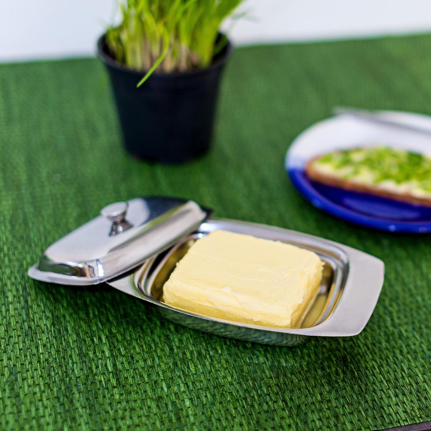 Butter Dish Stainless Steel with Handle