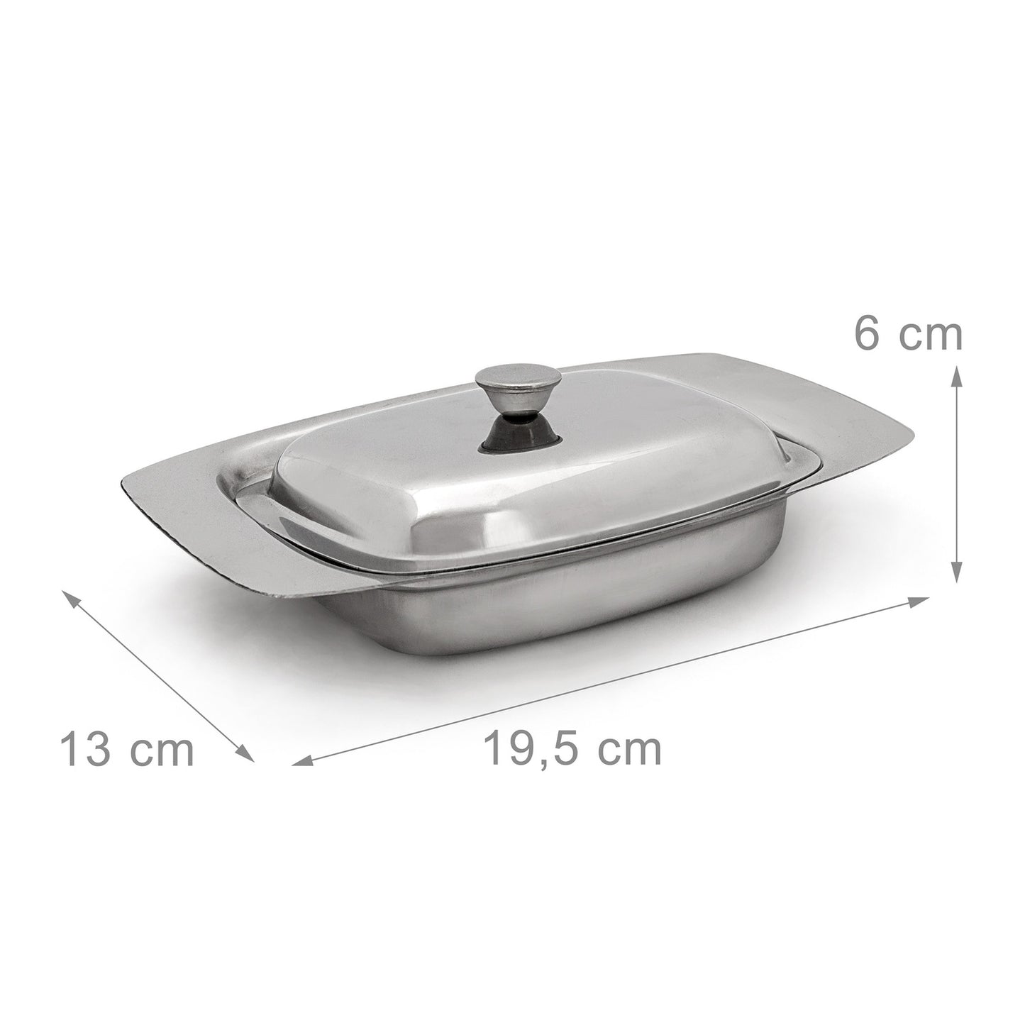 Butter Dish Stainless Steel with Handle