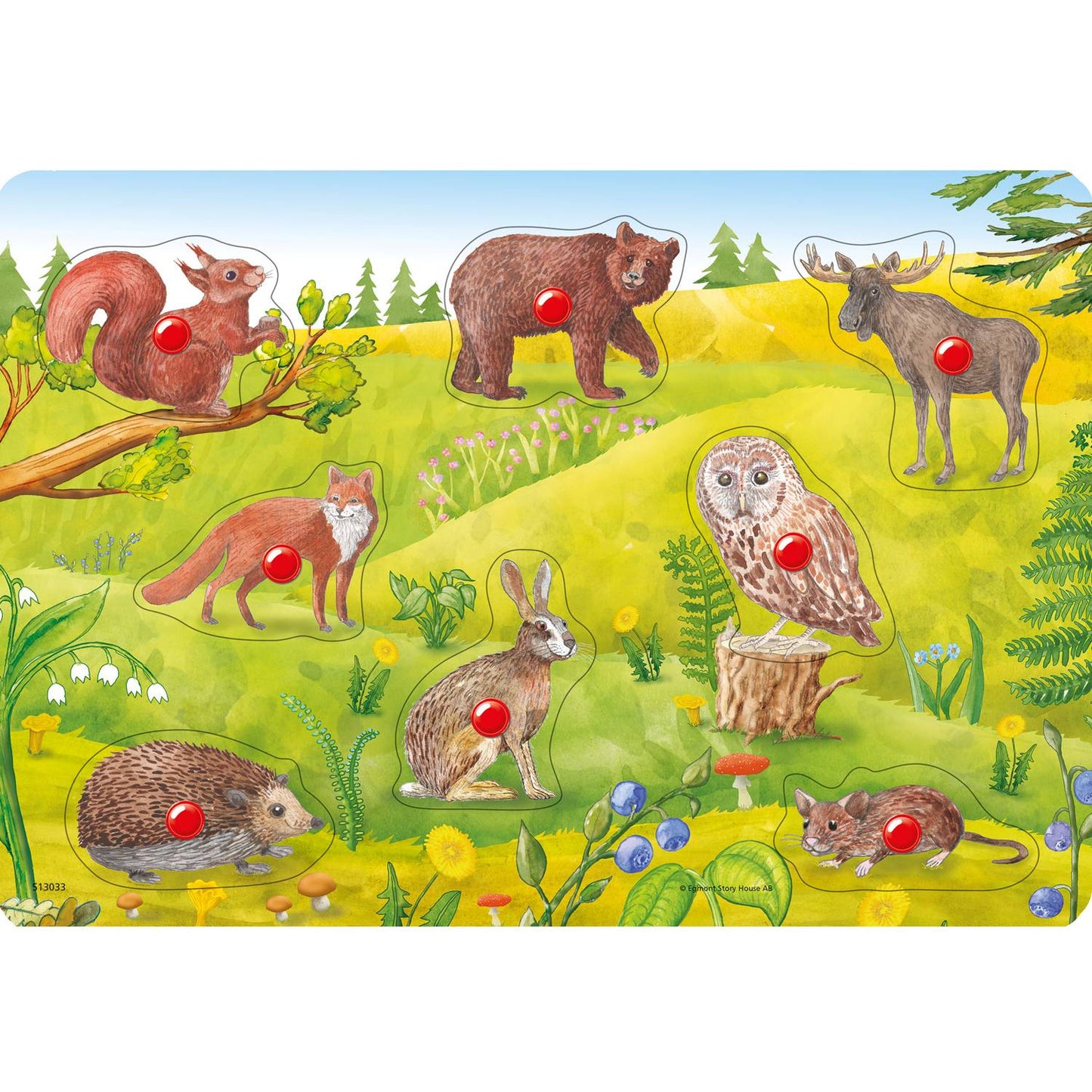 Button 8 piece animal